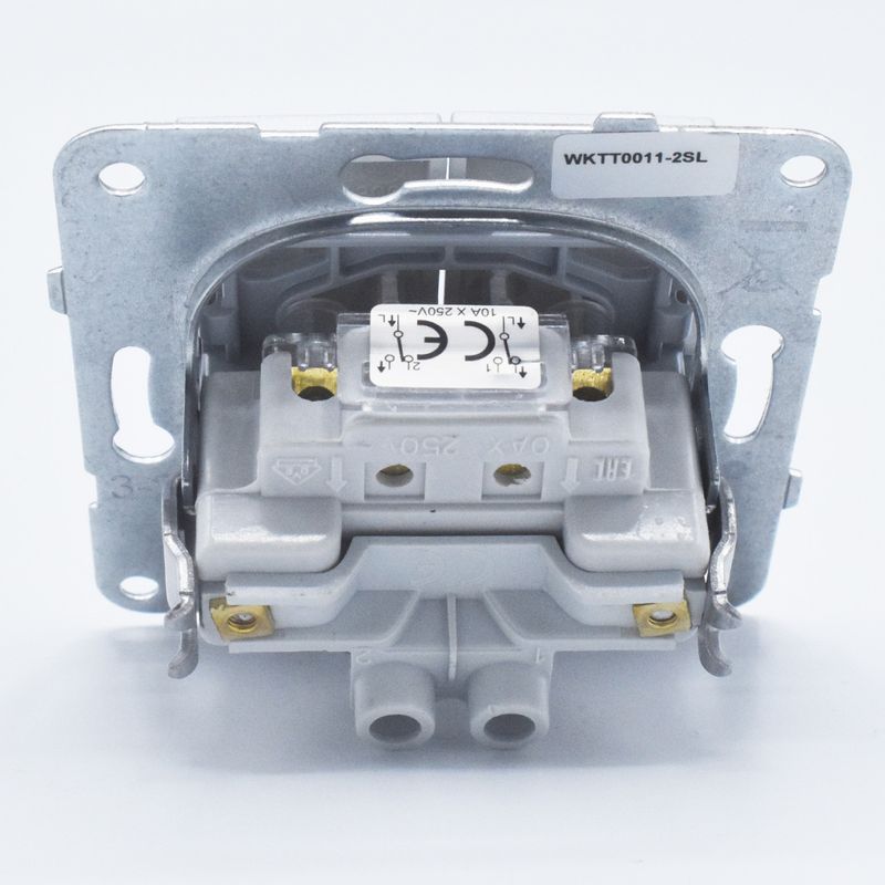 Casa si Gradina - Electrice - Distributie electrica si comanda - Intrerupatoare - Intrerupator dublu alternativ, 10A, IP20, Argintiu, Panasonic Arkedia Slim/Karre Plus - Infinity.ro