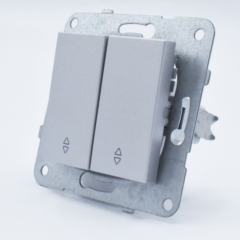 Casa si Gradina - Electrice - Distributie electrica si comanda - Intrerupatoare - Intrerupator dublu alternativ, 10A, IP20, Argintiu, Panasonic Arkedia Slim/Karre Plus - Infinity.ro