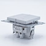 Casa si Gradina - Electrice - Distributie electrica si comanda - Intrerupatoare - Intrerupator dublu alternativ, 10A, IP20, Argintiu, Panasonic Arkedia Slim/Karre Plus - Infinity.ro