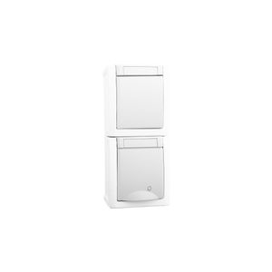 Intrerupator + Priza IP54 Pacific Panasonic, PT, alb