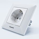 Casa si Gradina - Electrice - Prize - Priza simpla cu impamantare Arkedia Panasonic, ST, alba - Infinity.ro