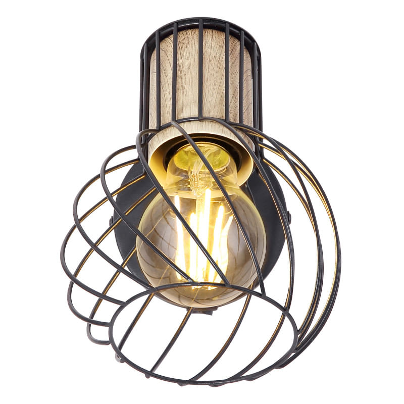 Casa si Gradina - Corpuri si surse de iluminat - Plafoniere, aplice si spoturi - Spot Luise 54012-1, cu intrerupator, 1xE27, negru, IP20, Globo Lighting - Infinity.ro