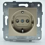 Casa si Gradina - Electrice - Prize - Priza simpla cu impamantare si protectie copii, 16A, IP20, Bronz, Panasonic Arkedia Slim \ Karre Plus - Infinity.ro