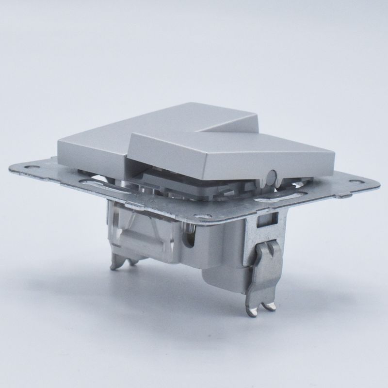 Casa si Gradina - Electrice - Distributie electrica si comanda - Intrerupatoare - Intrerupator dublu, 10A, IP20, Argintiu, Panasonic Arkedia Slim / Karre Plus - Infinity.ro