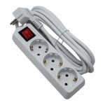 Casa si Gradina - Electrice - Accesorii electrice - Prelungitoare, triple, fise - Prelungitor 3 prize 1.5 metri, cablu 3x1.5, max 16A, cu intrerupator, alb, Strohm - Infinity.ro