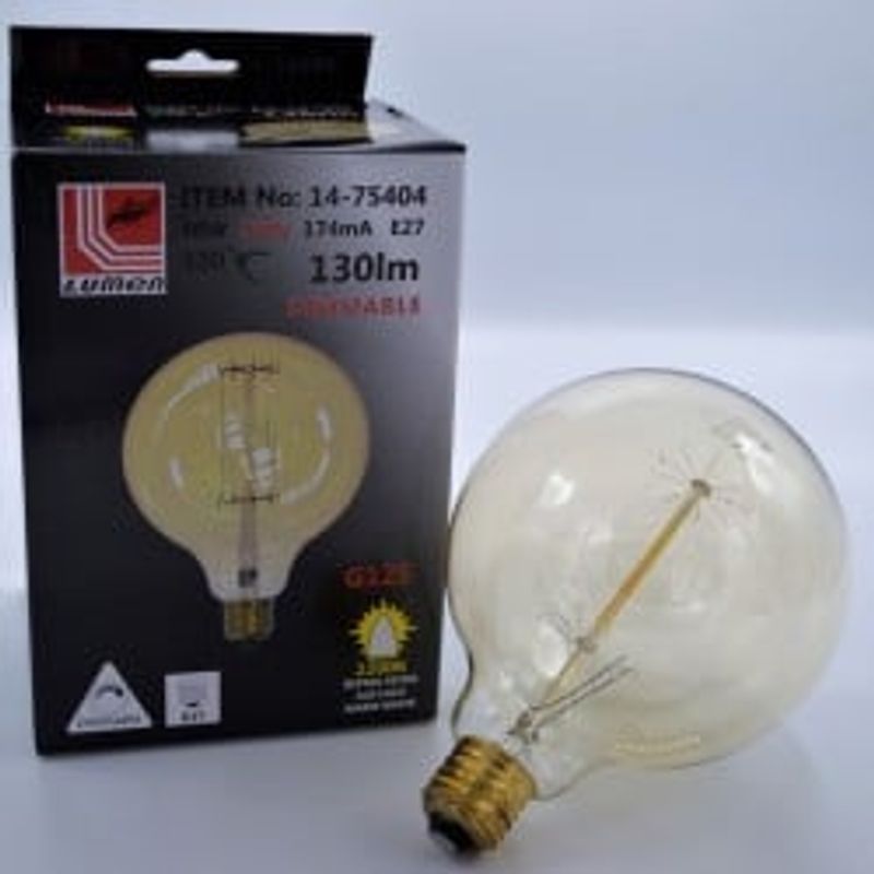 Casa si Gradina - Corpuri si surse de iluminat - Becuri si tuburi neon - Becuri - Bec Vintage Edison Glob G125 40W E27 - Infinity.ro