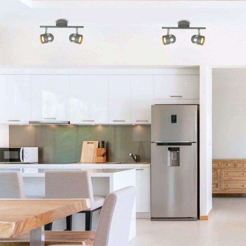 Casa si Gradina - Corpuri si surse de iluminat - Plafoniere, aplice si spoturi - Spot Fiction KL162002, orientabil, 2xGU10, crom+gri, IP20, Klausen - Infinity.ro