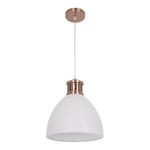Casa si Gradina - Corpuri si surse de iluminat - Lustre si pendule - Pendul Metal KL6241, 1xE27, cupru+alb, IP20, Klausen - Infinity.ro
