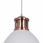 Casa si Gradina - Corpuri si surse de iluminat - Lustre si pendule - Pendul Metal KL6241, 1xE27, cupru+alb, IP20, Klausen - Infinity.ro