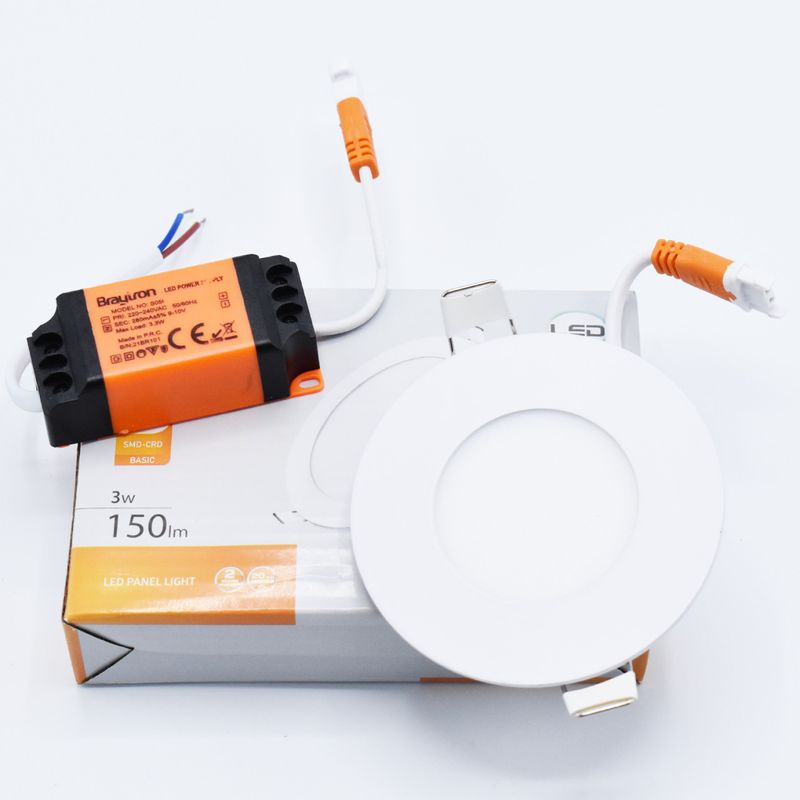 Casa si Gradina - Corpuri si surse de iluminat - Plafoniere, aplice si spoturi - Spot LED 3W Incastrat, Rotund, Braytron, 150lm, Lumina Rece (6500K), Alb - Infinity.ro