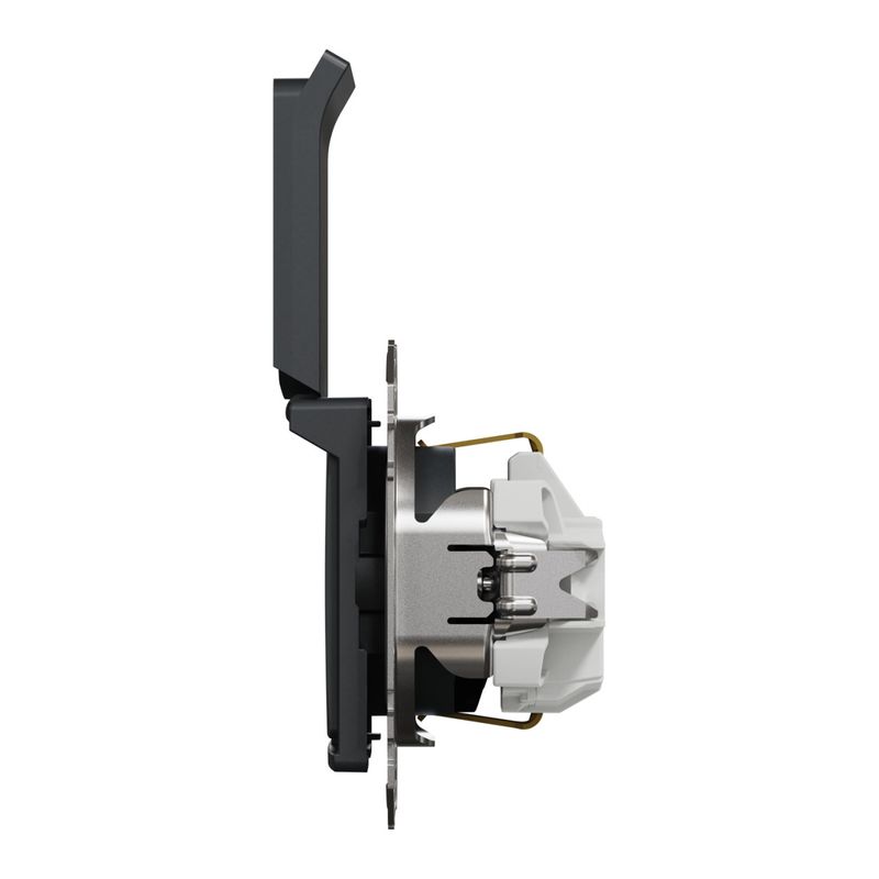 Casa si Gradina - Electrice - Prize - Priza simpla cu impamantare, cu capac, 16A, IP20, antracit, Schneider Sedna Design - Infinity.ro