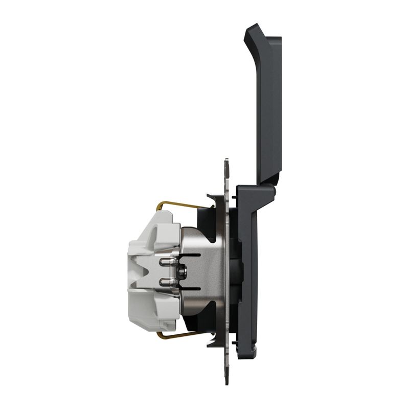 Casa si Gradina - Electrice - Prize - Priza simpla cu impamantare, cu capac, 16A, IP20, antracit, Schneider Sedna Design - Infinity.ro