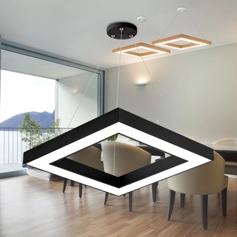 Casa si Gradina - Corpuri si surse de iluminat - Lustre si pendule - Lustra LED Blade BR-BH16-07281, patrata, 45W, 4050lm, lumina calda+neutra+rece, IP20, neagra, Braytron - Infinity.ro