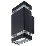 Casa si Gradina - Corpuri si surse de iluminat - Plafoniere, aplice si spoturi - Aplica exterioara Hana, 2 becuri, dulie GU10, neagra, protectie IP54, Masterled - Infinity.ro