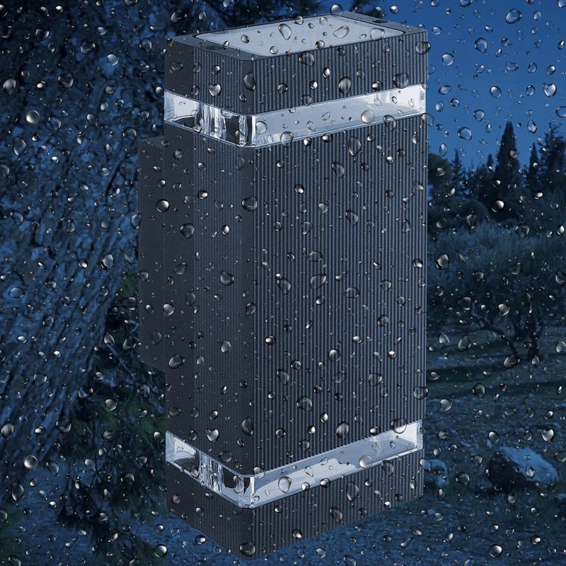 Casa si Gradina - Corpuri si surse de iluminat - Plafoniere, aplice si spoturi - Aplica exterioara Hana, 2 becuri, dulie GU10, neagra, protectie IP54, Masterled - Infinity.ro
