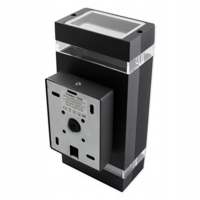 Casa si Gradina - Corpuri si surse de iluminat - Plafoniere, aplice si spoturi - Aplica exterioara Hana, 2 becuri, dulie GU10, neagra, protectie IP54, Masterled - Infinity.ro