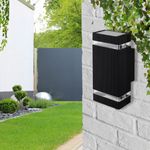 Casa si Gradina - Corpuri si surse de iluminat - Plafoniere, aplice si spoturi - Aplica exterioara Hana, 2 becuri, dulie GU10, neagra, protectie IP54, Masterled - Infinity.ro