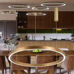 Casa si Gradina - Corpuri si surse de iluminat - Lustre si pendule - Lustra LED Lina BR-BH16-09186, 35W, 3500lm, lumina calda+neutra+rece, IP20, aurie, Braytron - Infinity.ro