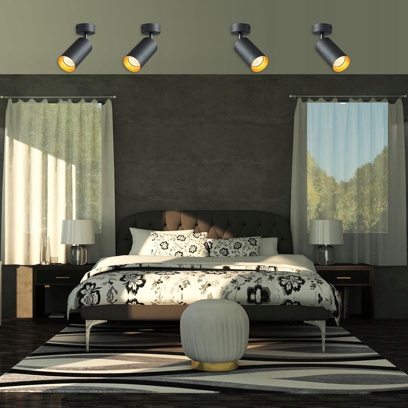 Casa si Gradina - Corpuri si surse de iluminat - Plafoniere, aplice si spoturi - Spot Eris Gold 3289-LVT, orientabil, 1xGU10, negru+auriu, IP20, Masteled - Infinity.ro
