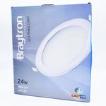 Casa si Gradina - Corpuri si surse de iluminat - Plafoniere, aplice si spoturi - Spot LED 24W Incastrat, Rotund, Braytron, 1850lm, Lumina Calda (3000K), Alb - Infinity.ro