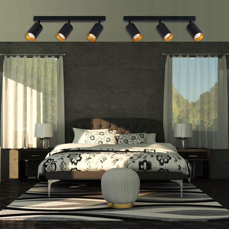 Casa si Gradina - Corpuri si surse de iluminat - Plafoniere, aplice si spoturi - Spot Eris Gold 4970-LVT, orientabil, 3xGU10, negru+auriu, IP20, Masteled - Infinity.ro