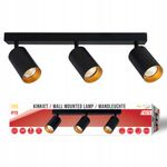 Casa si Gradina - Corpuri si surse de iluminat - Plafoniere, aplice si spoturi - Spot Eris Gold 4970-LVT, orientabil, 3xGU10, negru+auriu, IP20, Masteled - Infinity.ro