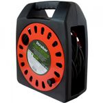 Casa si Gradina - Electrice - Accesorii electrice - Prelungitoare, triple, fise - Prelungitor derulator 25m, 4 prize cu impamantare, cablu 3x1,suport plastic, Strohm - Infinity.ro