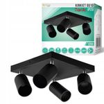 Casa si Gradina - Corpuri si surse de iluminat - Plafoniere, aplice si spoturi - Spot Bardo 1298-LVT, orientabil, 4xGU10, negru, IP20, Masterled - Infinity.ro