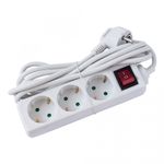 Casa si Gradina - Electrice - Accesorii electrice - Prelungitoare, triple, fise - Prelungitor 3 prize 3 metri, cablu 3x1, max 10A, cu intrerupator, alb, Strohm - Infinity.ro