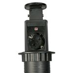 Casa si Gradina - Electrice - Prize - Priza turn incastrabila in blat, 3 prize schuko , cablu 1.5m, neagra, GTV - Infinity.ro