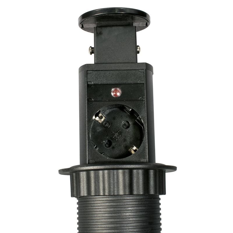 Casa si Gradina - Electrice - Prize - Priza turn incastrabila in blat, 3 prize schuko , cablu 1.5m, neagra, GTV - Infinity.ro