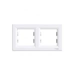 Casa si Gradina - Electrice - Accesorii electrice - Accesorii prize si intrerupatoare - Rama dubla orizontala , IP 20, Alb Schneider Asfora - Infinity.ro