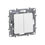 Casa si Gradina - Electrice - Distributie electrica si comanda - Intrerupatoare - Intrerupator dublu alternativ, alb, 10A, IP20, Legrand Niloe - Infinity.ro