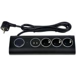 Casa si Gradina - Electrice - Accesorii electrice - Prelungitoare, triple, fise - Prelungitor cu protectie la supratensiune, 3 prize, 1.5m cablu, 2 USB 2.4A max, Strohm - Infinity.ro