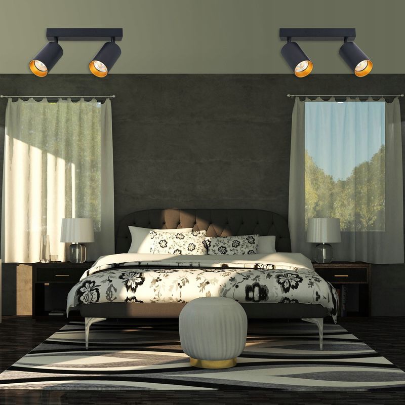 Casa si Gradina - Corpuri si surse de iluminat - Plafoniere, aplice si spoturi - Spot Eris Gold 4807-LVT, orientabil, 2xGU10, negru+auriu, IP20,, Masteled - Infinity.ro