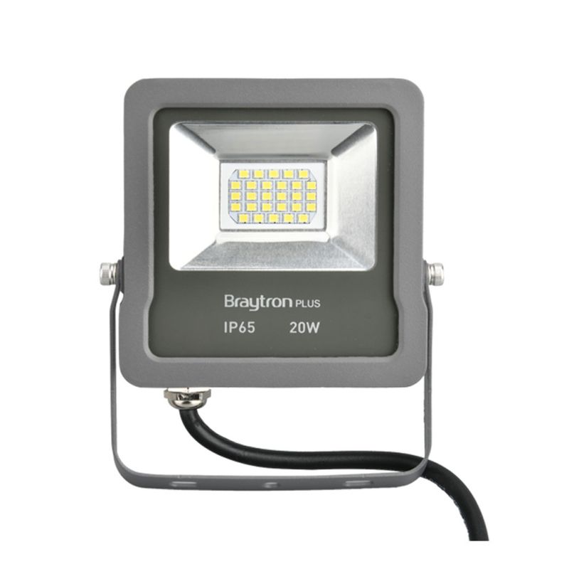 Casa si Gradina - Corpuri si surse de iluminat - Iluminat comercial si industrial - Proiectoare si lampi de lucru - Proiector led SMD 20W, 1700lm, IP65, lumina calda 3000K, Gri, Braytron - Infinity.ro