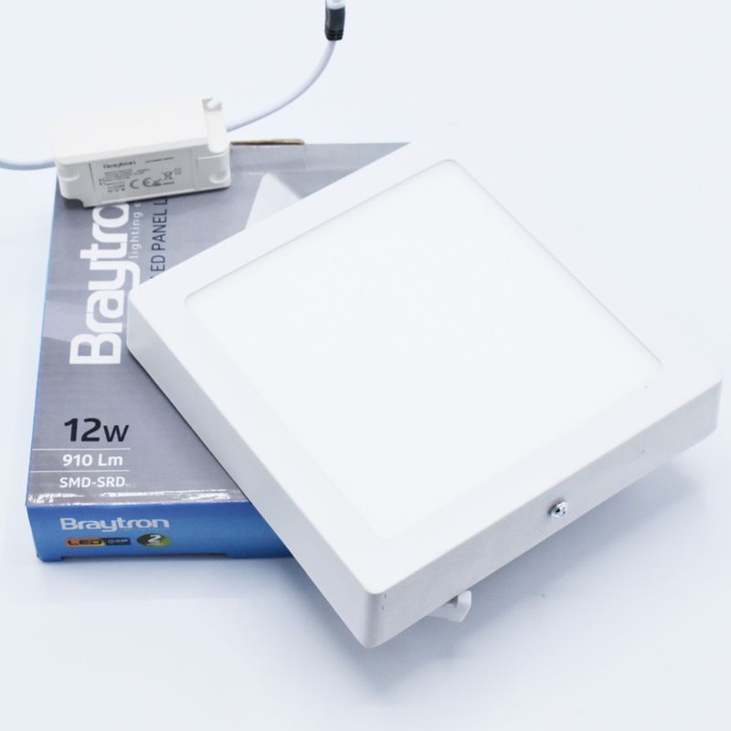 Casa si Gradina - Corpuri si surse de iluminat - Plafoniere, aplice si spoturi - Spot LED 12W Aplicat, Patrat, Braytron, 910lm, Lumina Rece (6500K), Alb - Infinity.ro
