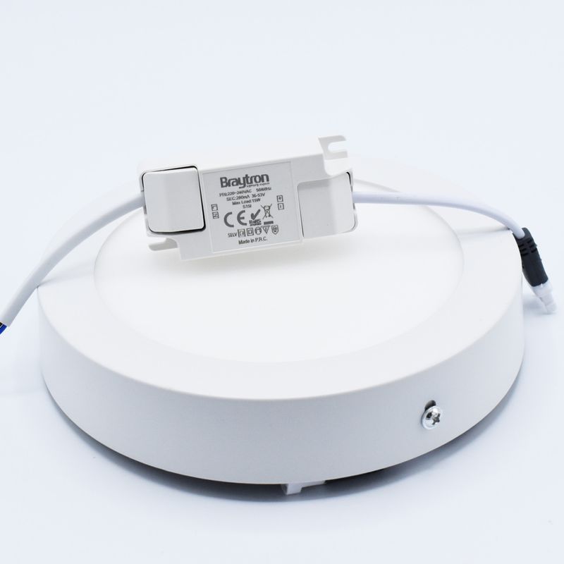 Casa si Gradina - Corpuri si surse de iluminat - Plafoniere, aplice si spoturi - Spot LED 12W Aplicat, Rotund, Braytron, 910lm, Lumina Rece (6500K), Alb - Infinity.ro