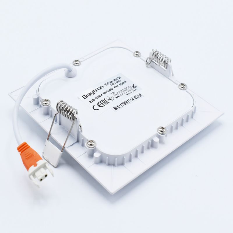 Casa si Gradina - Corpuri si surse de iluminat - Plafoniere, aplice si spoturi - Spot LED 6W Incastrat, Patrat, Braytron, 380lm, Lumina Rece (6500K), Alb - Infinity.ro