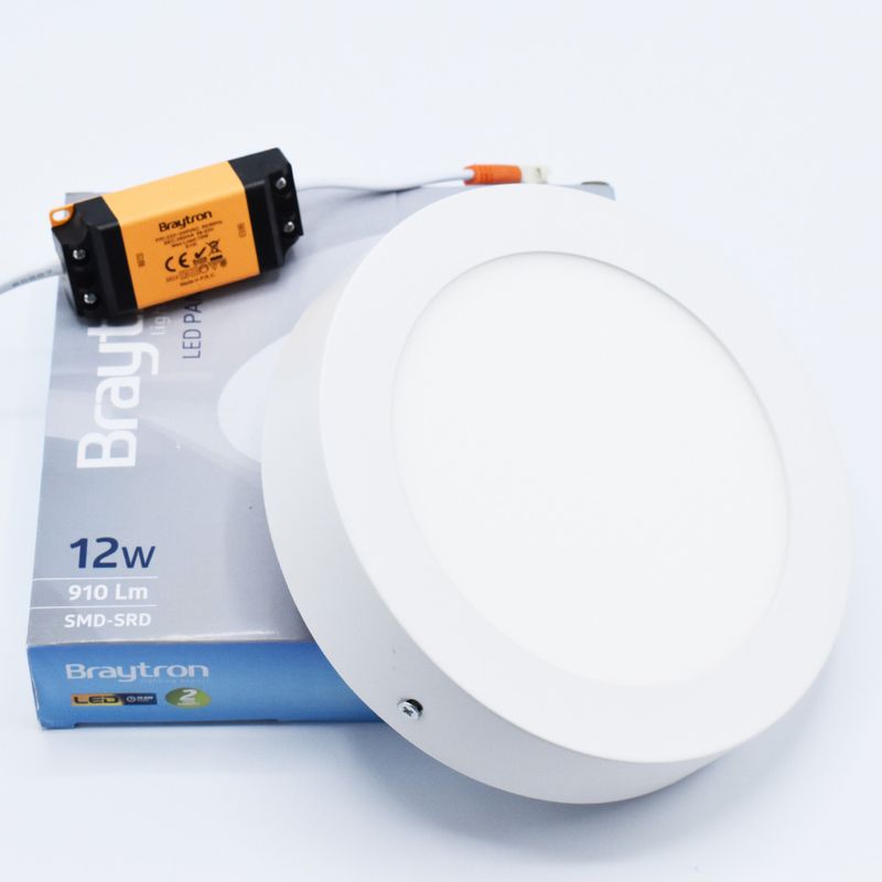 Casa si Gradina - Corpuri si surse de iluminat - Plafoniere, aplice si spoturi - Spot LED 12W Aplicat, Rotund, Braytron, 910lm, Lumina Calda (3000K), Alb - Infinity.ro