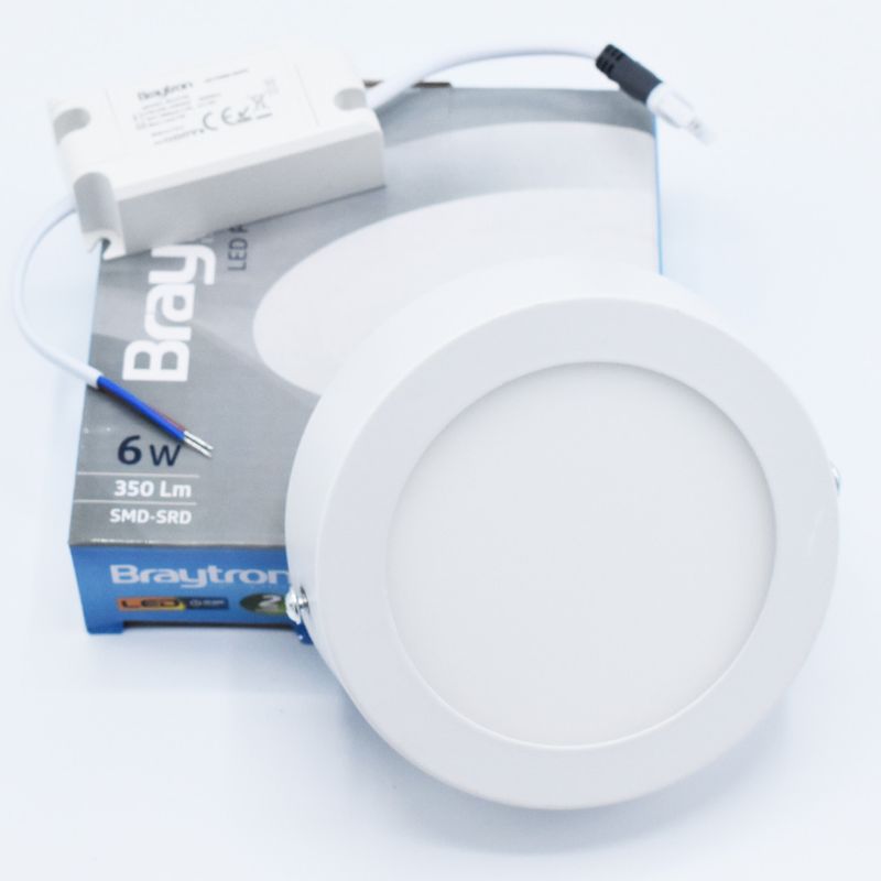 Casa si Gradina - Corpuri si surse de iluminat - Plafoniere, aplice si spoturi - Spot LED 6W Aplicat, Rotund, Braytron, 350lm, Lumina Rece (6500K), Alb - Infinity.ro