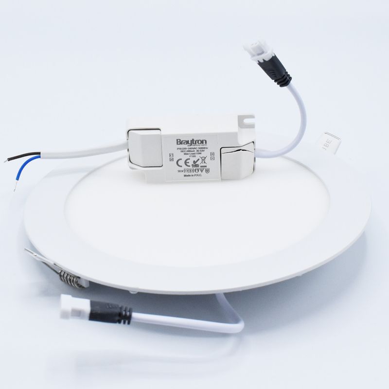 Casa si Gradina - Corpuri si surse de iluminat - Plafoniere, aplice si spoturi - Spot LED 15W Incastrat, Rotund, Braytron, 1120lm, Lumina Calda (3000K), Alb - Infinity.ro