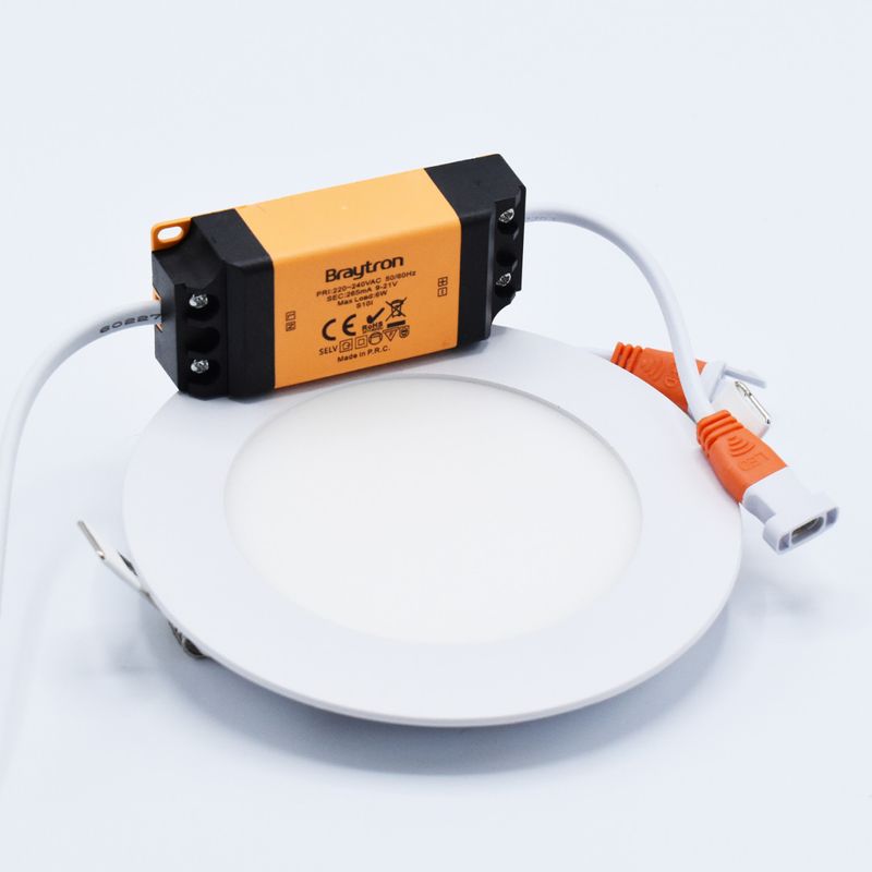 Casa si Gradina - Corpuri si surse de iluminat - Plafoniere, aplice si spoturi - Spot LED 6W Incastrat, Rotund, Braytron, 350lm, Lumina Calda (3000K), Alb - Infinity.ro