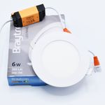 Casa si Gradina - Corpuri si surse de iluminat - Plafoniere, aplice si spoturi - Spot LED 6W Incastrat, Rotund, Braytron, 350lm, Lumina Calda (3000K), Alb - Infinity.ro