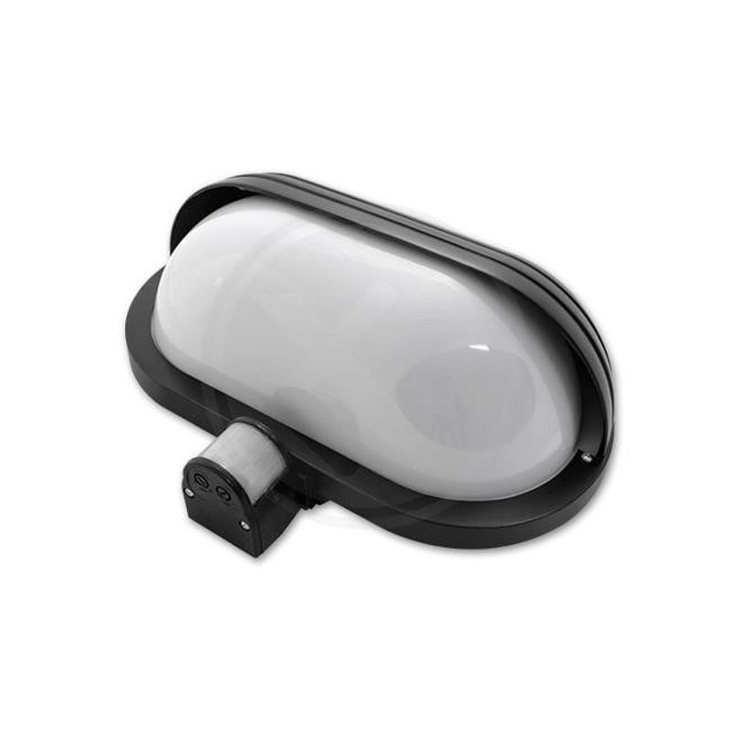 Casa si Gradina - Corpuri si surse de iluminat - Plafoniere, aplice si spoturi - Aplica LED pentru exterior cu senzor, neagra, dulie E27, IP44, Masterled - Infinity.ro