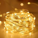 Casa si Gradina - Decoratiuni - Decoratiuni petrecere - Bannere si ghirlande decorative - Sir luminos nanoLED, 50 leduri, 5 metri, alimentare cu baterii, lumina calda(2700K), Masterled - Infinity.ro