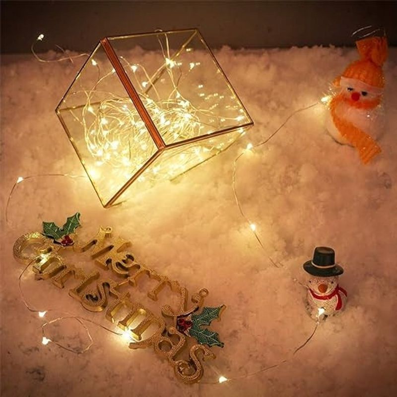 Casa si Gradina - Decoratiuni - Decoratiuni petrecere - Bannere si ghirlande decorative - Sir luminos nanoLED, 50 leduri, 5 metri, alimentare cu baterii, lumina calda(2700K), Masterled - Infinity.ro