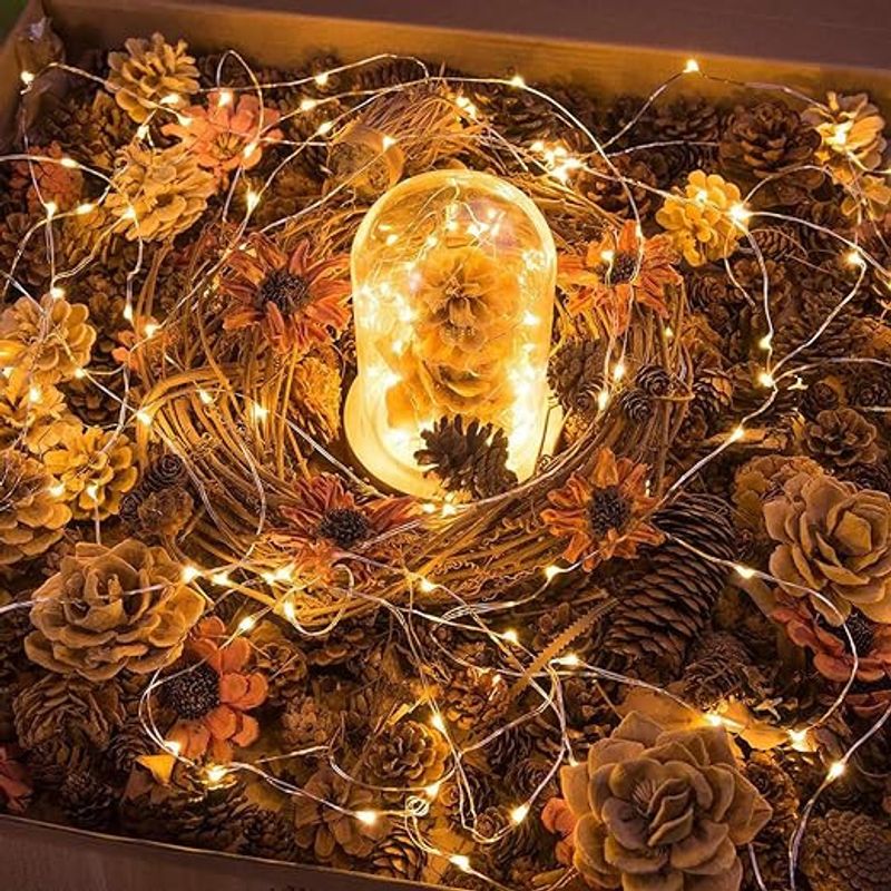 Casa si Gradina - Decoratiuni - Decoratiuni petrecere - Bannere si ghirlande decorative - Sir luminos nanoLED, 50 leduri, 5 metri, alimentare cu baterii, lumina calda(2700K), Masterled - Infinity.ro