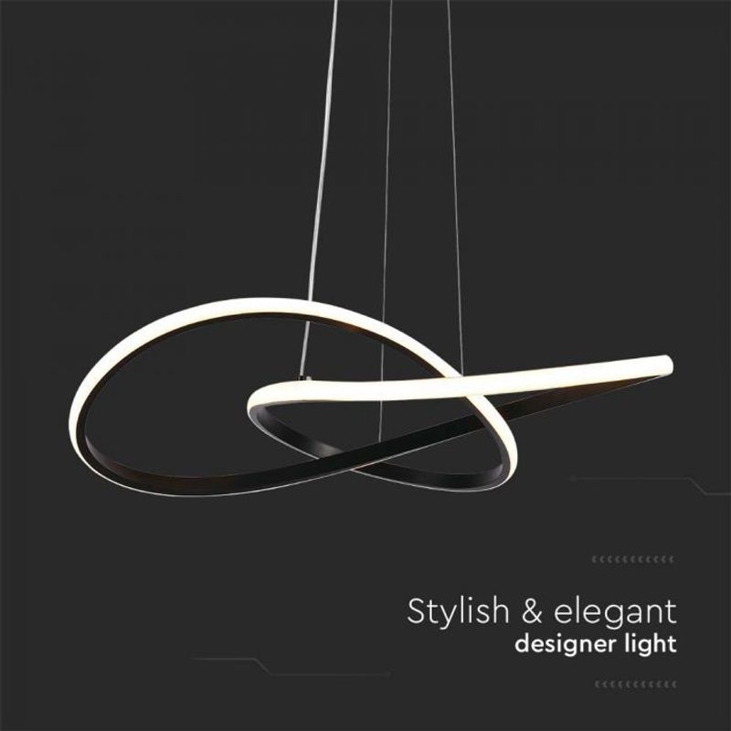 Casa si Gradina - Corpuri si surse de iluminat - Lustre si pendule - Lustra LED 8012-VT, 20W, 2540lm, lumina calda, IP20, neagra, V-Tac - Infinity.ro