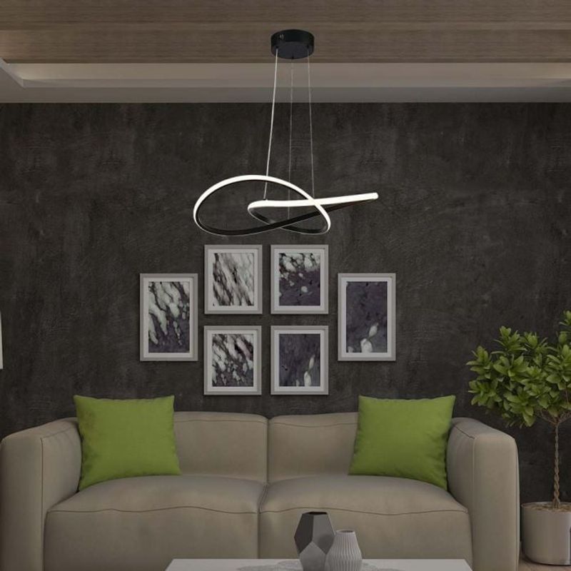 Casa si Gradina - Corpuri si surse de iluminat - Lustre si pendule - Lustra LED 8012-VT, 20W, 2540lm, lumina calda, IP20, neagra, V-Tac - Infinity.ro